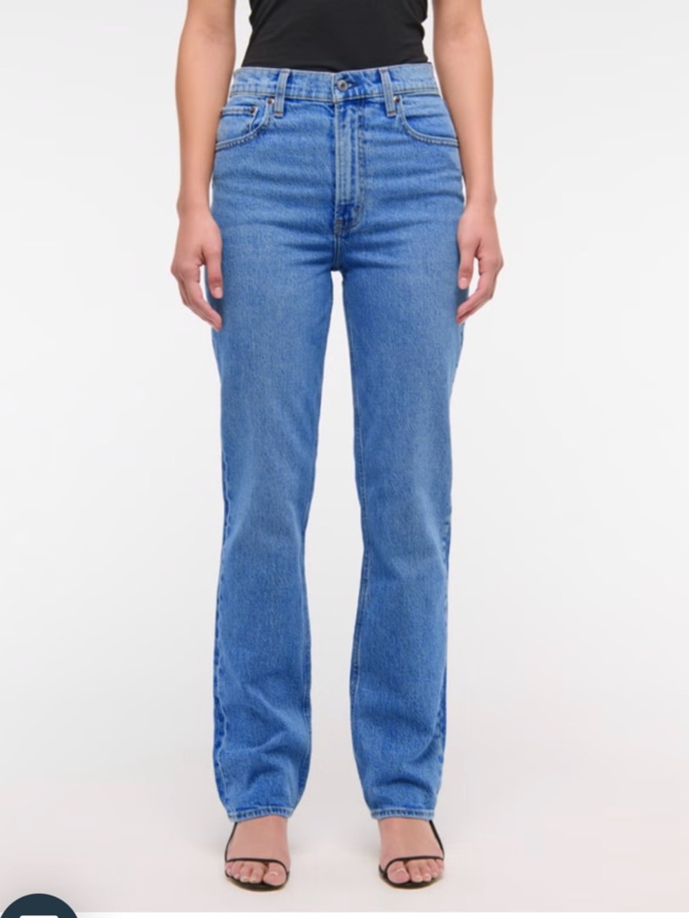 Abercrombie & Fitch The ‘90s Straight Ultra High Jeans — Medium Blue Denim